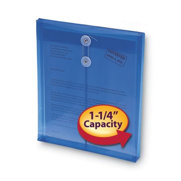 Smead® Poly String And Button Interoffice Envelopes, String And Button Closure, 9.75 X 11.63, Transparent Blue, 5-pack freeshipping - TVN Wholesale